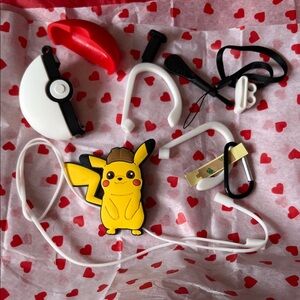 Pokemon Yellow Pikachu Detective Silicone headset Case Accessories Set
